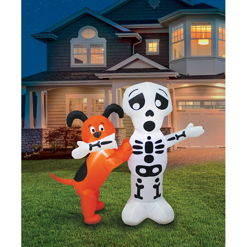 4ft. Inflatable Skeleton & Dog