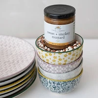 Hello Honey® 4.5" Floral Mosaic Stoneware Bowl Set