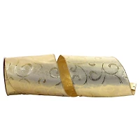 JAM Paper 6" x 20yd. Gold Swirls Wired Metallic Ribbon