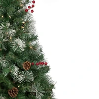 4ft. Pre-Lit Frosted Carolina Berry Spruce Artificial Christmas Tree, Clear Lights