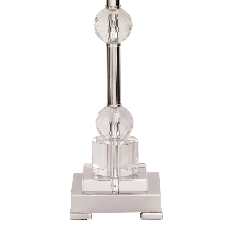 Silver Metal Glam Table Lamp, 30" x 14" x 14"