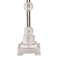 Silver Metal Glam Table Lamp, 30" x 14" x 14"