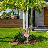 25.5" Pink Standing Flamingo Outdoor Garden Statue