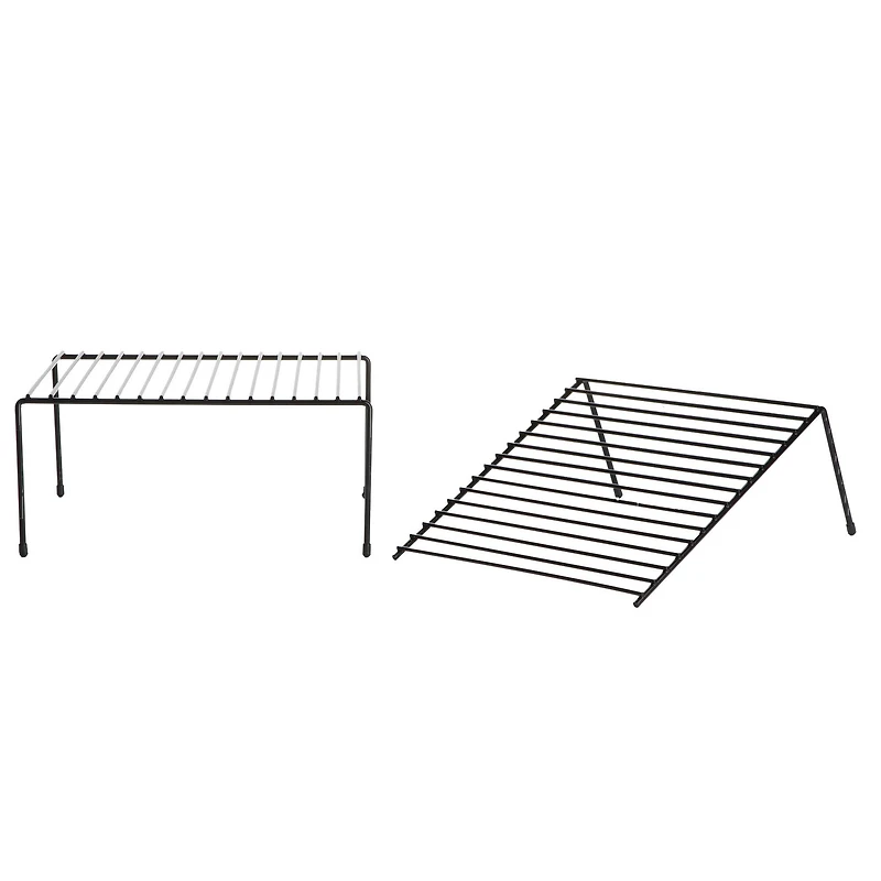 Mind Reader Black Multi-Purpose Expandable Kitchen Counter & Cabinet Shelf Storage