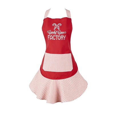 DII® Candy Cane Factory Ruffle Apron