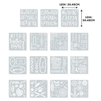 ArtSkills® Plastic Letter Stencil Sets with Designs, Numbers & Phrases, 3ct.