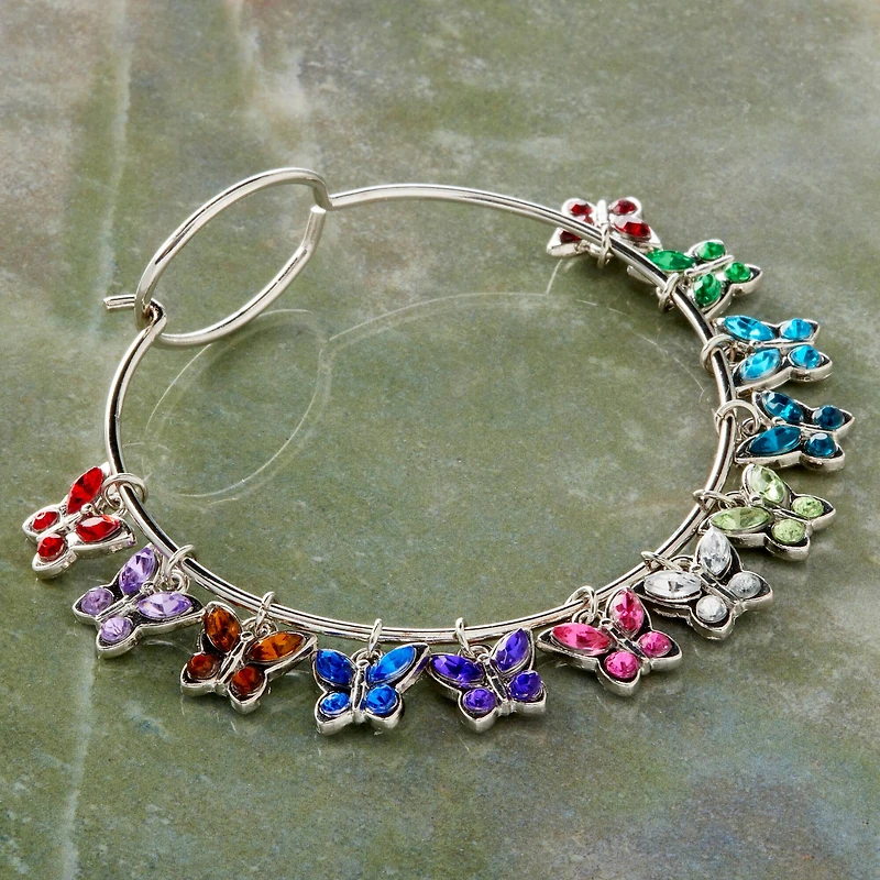 Charmalong™ Rhodium Butterfly Charms by Bead Landing™