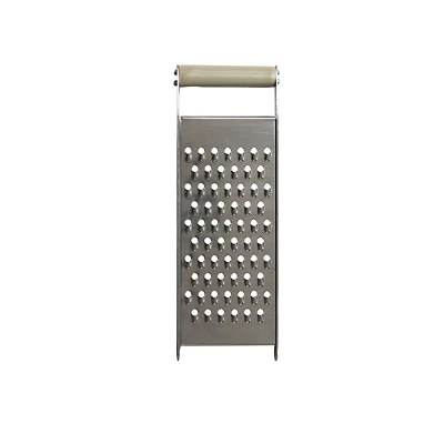 Hello Honey® 9.75" Stainless Steel Grater with Taupe Enameled Mango Wood Handle