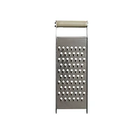 Hello Honey® 9.75" Stainless Steel Grater with Taupe Enameled Mango Wood Handle