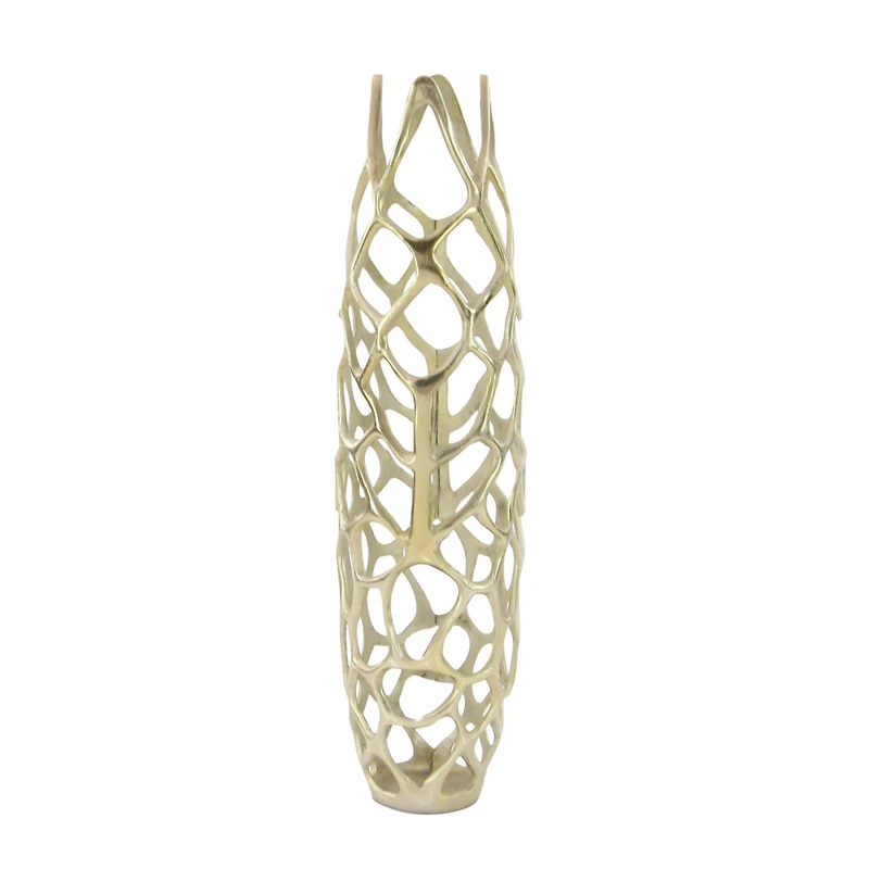 Gold Aluminum Contemporary Vase