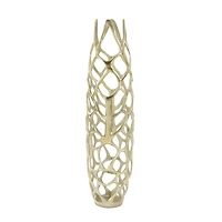 Gold Aluminum Contemporary Vase