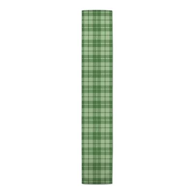 Green Plaid Outdoor Table Runner