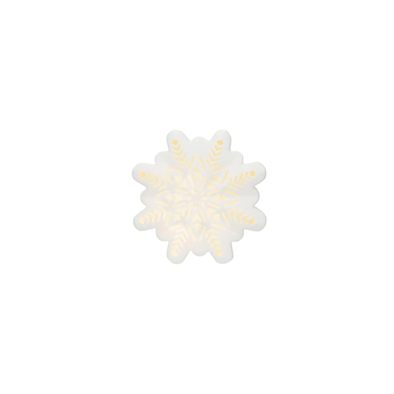 Hello Honey® 6" White LED Lighted Stoneware Bisque Snowflake Accent