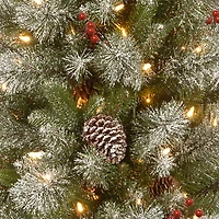 4ft. Pre-Lit Feel Real® Snowy Bristle Berry Artificial Christmas Entrance Tree, Clear Lights