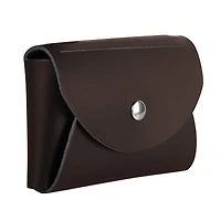 JAM Paper Italian Leather Business Card Holder Case with Round Flap