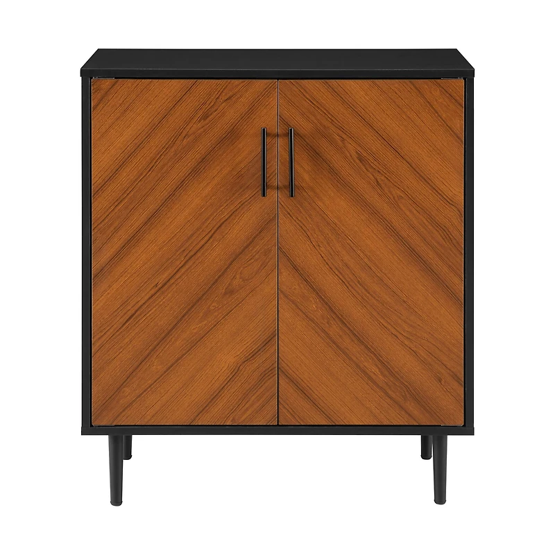 Walker Edison Black Modern Bookmatch Accent Cabinet