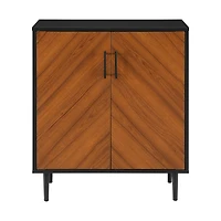 Walker Edison Black Modern Bookmatch Accent Cabinet