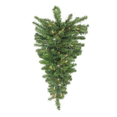 30" Pre-Lit Canadian Pine Artificial Christmas Teardrop Door Swag