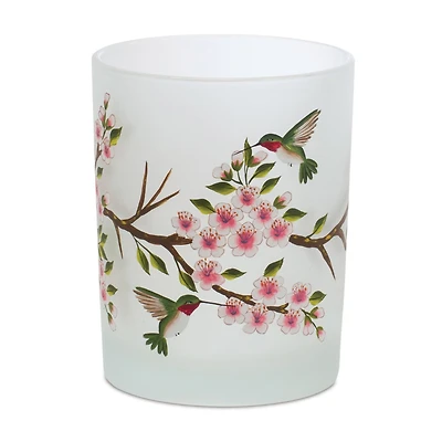 5" Glass Hummingbird Votive Candle Holder Set