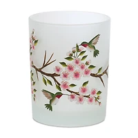 5" Glass Hummingbird Votive Candle Holder Set