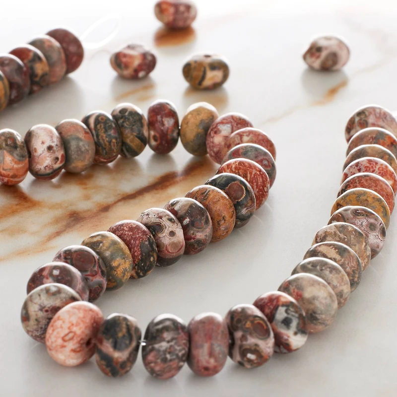 Leopard Jasper Rondelle Beads, 8mm by Bead Landing™