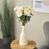 31" White Peony Artificial Flower Stem with Pink Accents, 8ct.