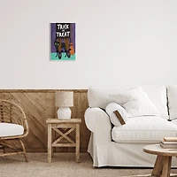 Stupell Industries Trick or Treat Cat & Witch Wall Plaque Art