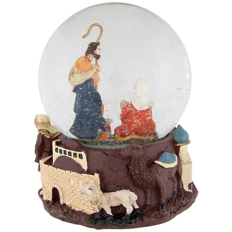 5.5" Nativity Scene Musical Snow Globe Glitterdome