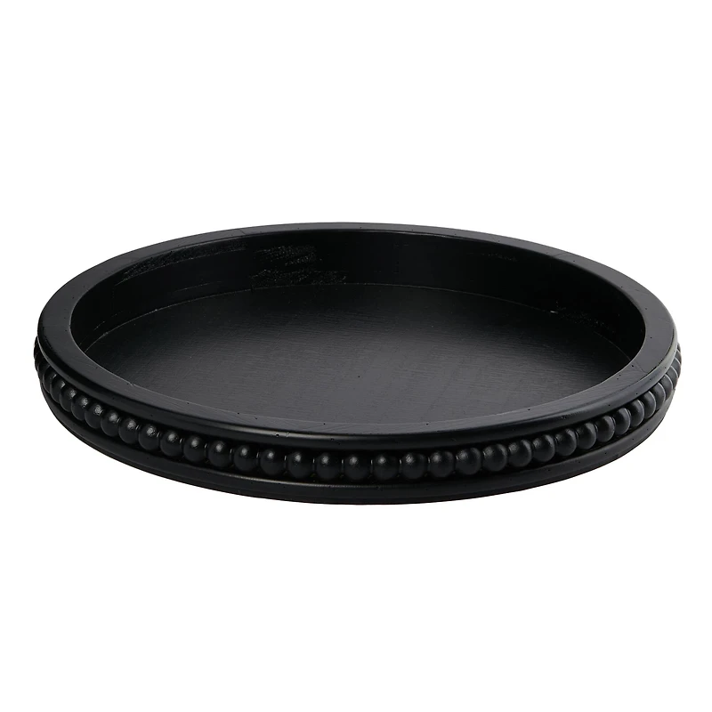 Hello Honey® 16" Decorative Round Wood Tray with Hobnail Edge
