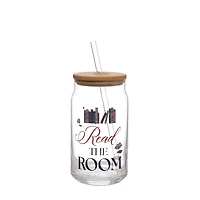 15.2oz. Read the Room Glass with Bamboo Lid & Straw by Ashland®