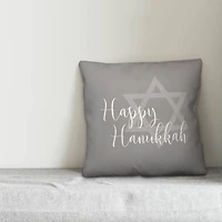 Happy Hanukkah Star of David 18x18 Spun Poly Pillow