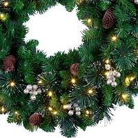 24" Crestwood® Clear Lights Pre-Lit Gold Spruce Wreath