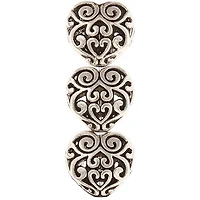 12 Pack:  Silver Plated Filigree Heart Beads, 13mm by Bead Landing™