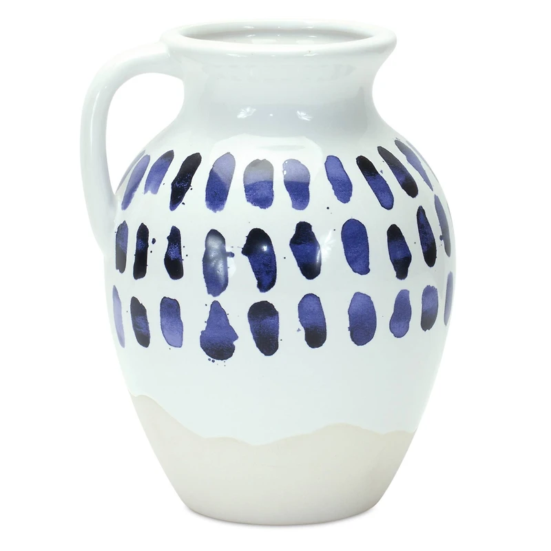 8" Two-Tone Tie Dye Design Ceramic Pitcher Vases, 2ct.