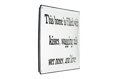 Hello Honey® 12" Black and White Kisses Wagging Tails Wet Noses Enameled Metal Wall Décor