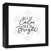 All is Calm All is Bright 12x12 Black Framed Canvas