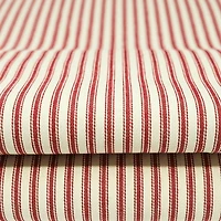 Roc-Lon Woven Stripe Ticking Red Fabric