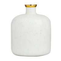 White Glass Glam Vase, 12" x 10" x 10"