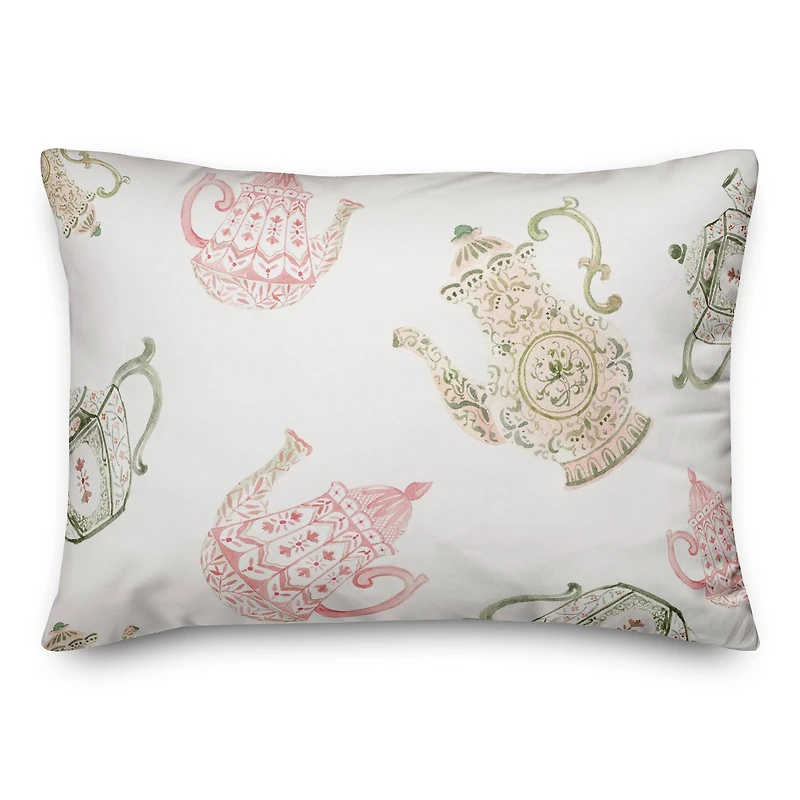 Tea Pot Pattern 14" x 20" Throw Pillow