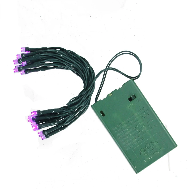 20ct. Purple LED Wide Angle Mini Christmas String Lights with Green Wire
