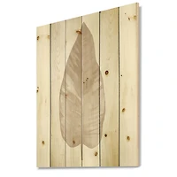 Designart - Dried Leaf Plant Beige On White