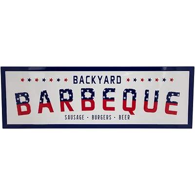 23" Backyard Barbeque Americana Metal Wall Sign