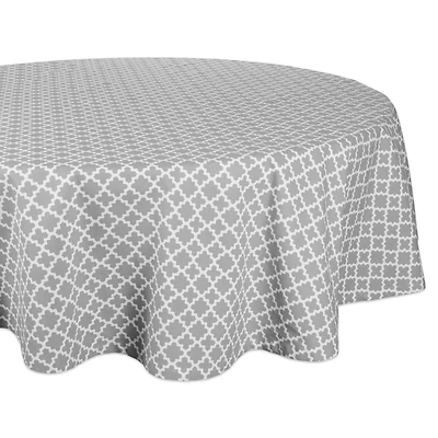 DII® 70" Round Gray Lattice Tablecloth