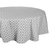 DII® 70" Round Gray Lattice Tablecloth