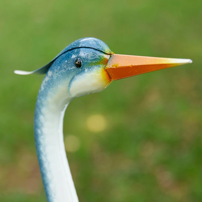 Glitzhome® 40" Metal Standing Crane Garden Statue with Stakes