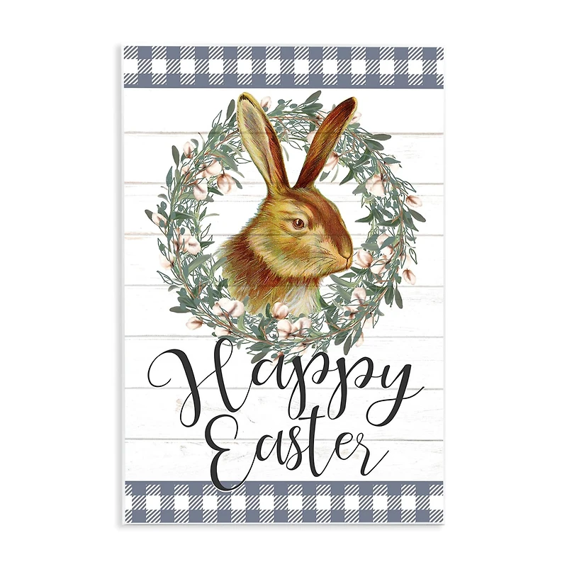 Stupell Industries Easter Bunny Wreath Phrase Wall Plaque Art