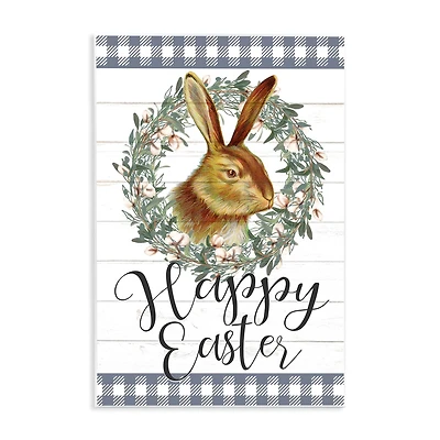 Stupell Industries Easter Bunny Wreath Phrase Wall Plaque Art