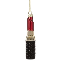 4.5" Red Lipstick Glass Christmas Ornament