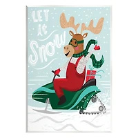 Stupell Industries Let It Snow Moose Sleigh Wall Plaque Art