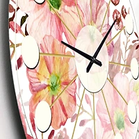 Designart 'Floral Botanical Retro Iii Mid-Century Modern Wall Clock